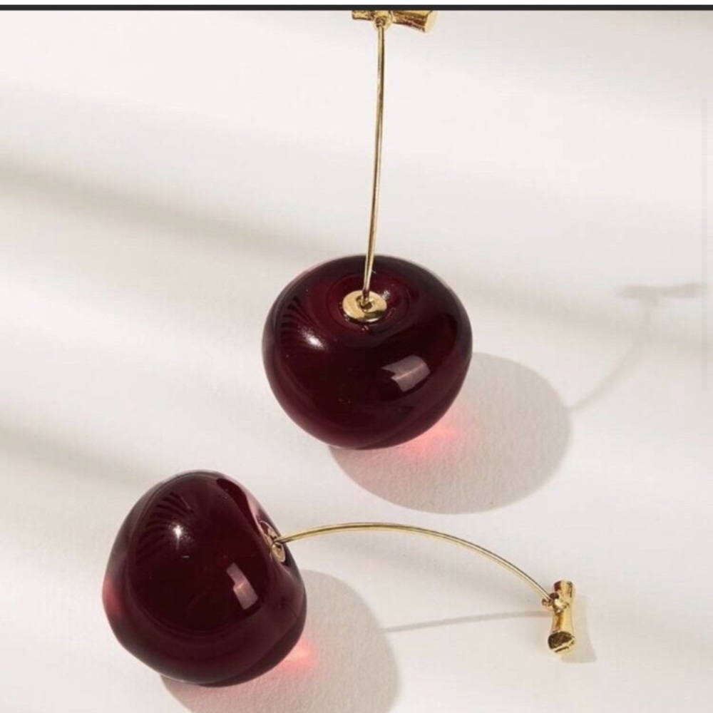 Retro Red Rockabilly Cherry Drop Earrings